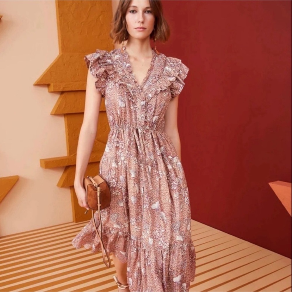 ULLA JOHNSON Romina Midi Dress Sz 8